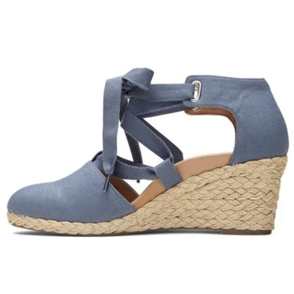 VIONIC Kaitlyn Wedge Blue Sandal - Picture 3 of 11